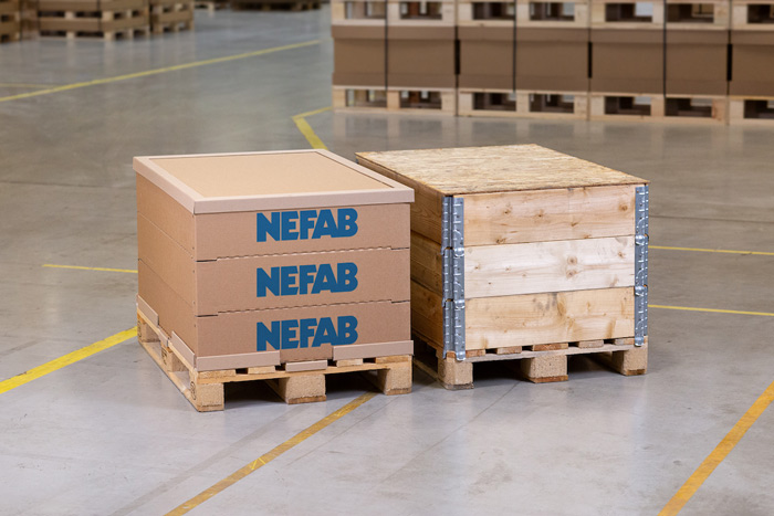 Nefab edgepak collar alternative to wooden pallet collar logo