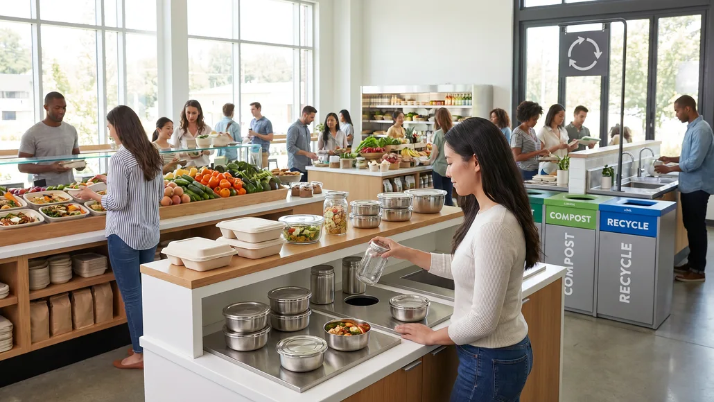 Circular packaging reducing food industry waste