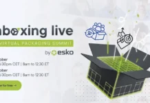 Esko unpacks โwhatโs nextโ for packaging and labeling professionals as Unboxing Live returns Event banner: unboxing live โ The Virtual Packaging Summit by Esko, Oct 13โ14, with a 3D green-grid box and packaging icons.