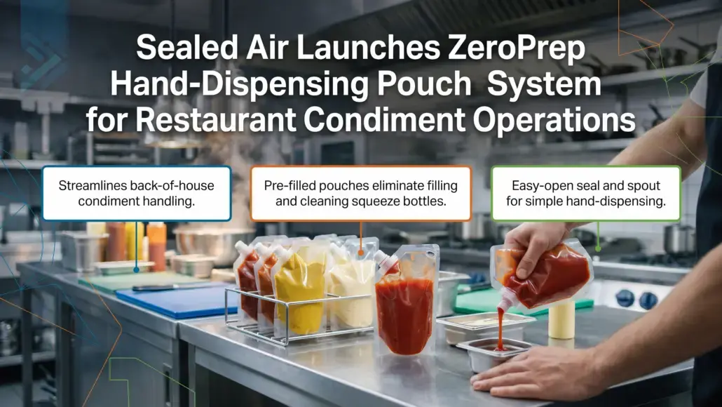 Sealed Air Launches ZeroPrep Hand-Dispensing Pouch System for Restaurant Condiment Operations