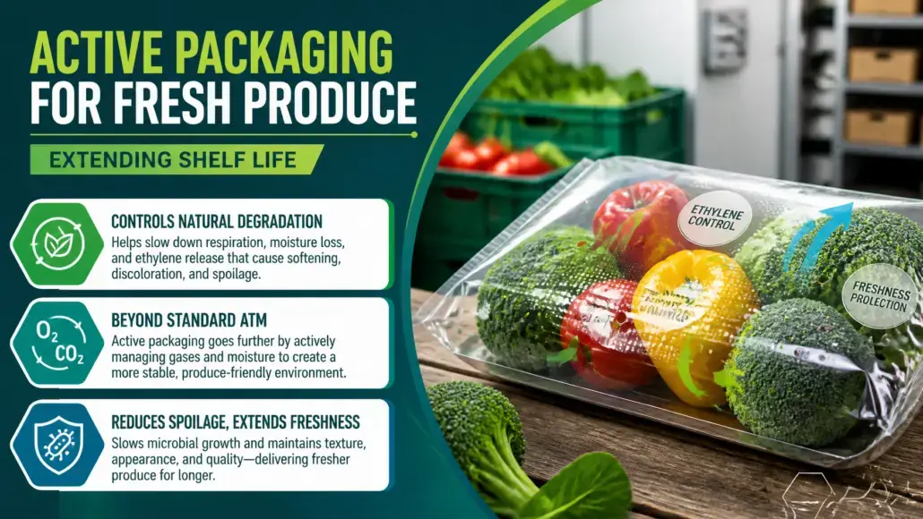 Active Packaging for Fresh Produce Extending Shelf Life