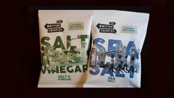 British Crisp Co. revolutionises crisp packaging with world's first fully recyclable paper packet